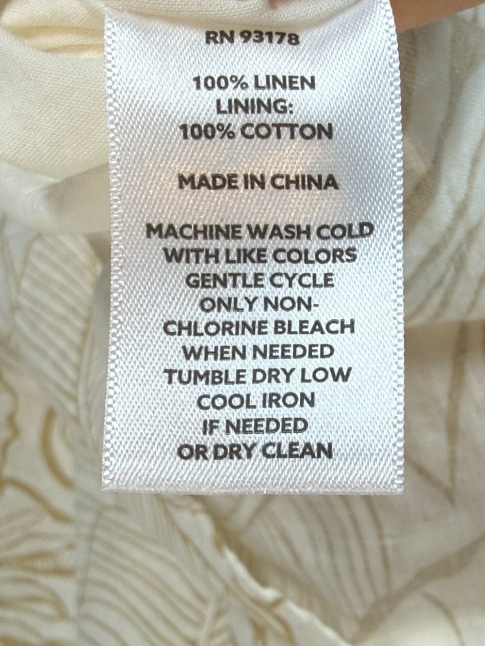 Magaschoni Linen Tropical Leaf Midi Dress Size 6 Ivory Beige Resort Coastal - Picture 8 of 10